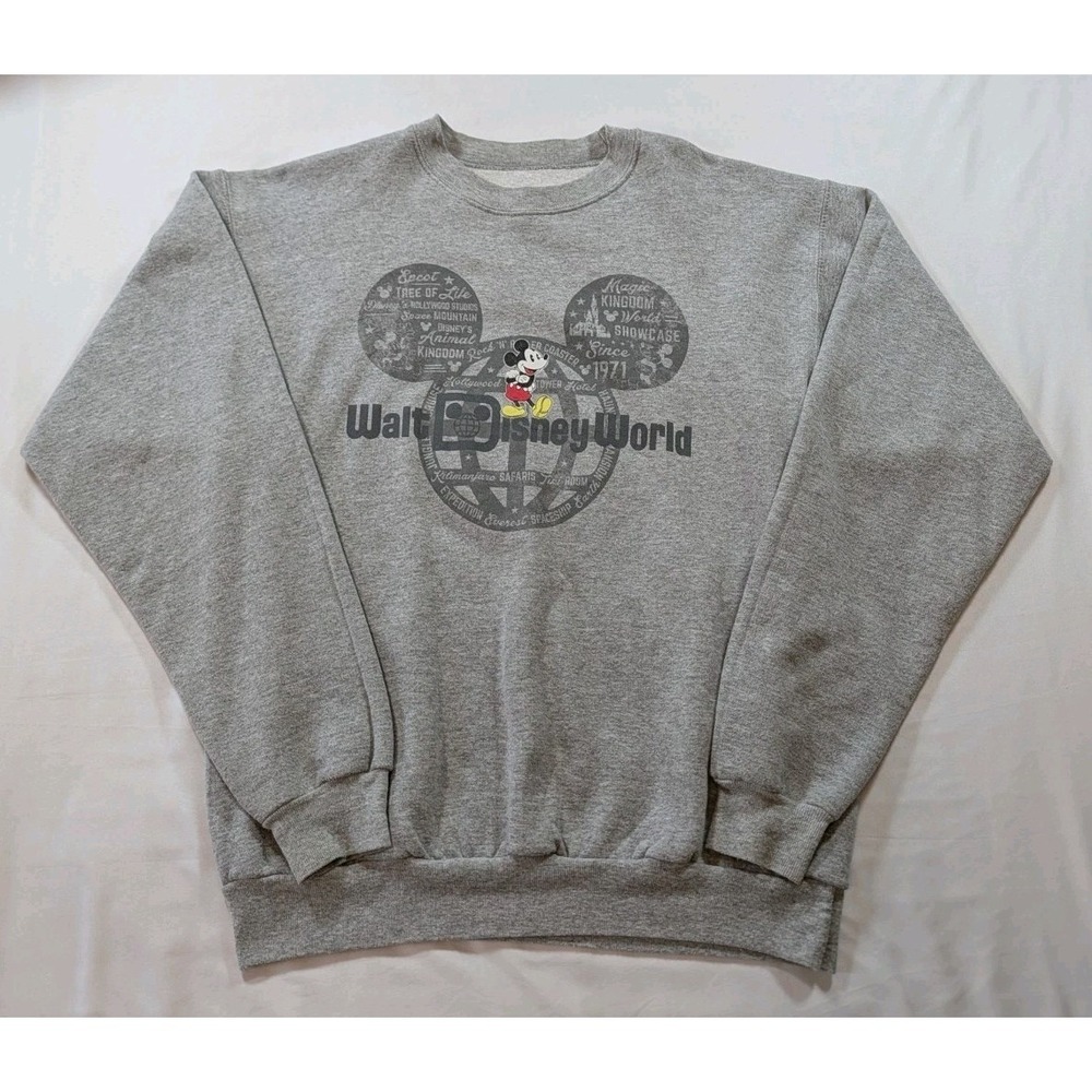 Disney Parks Walt Disney World Mickey Mouse Crewneck Sweatshirt Mens Medium Gray